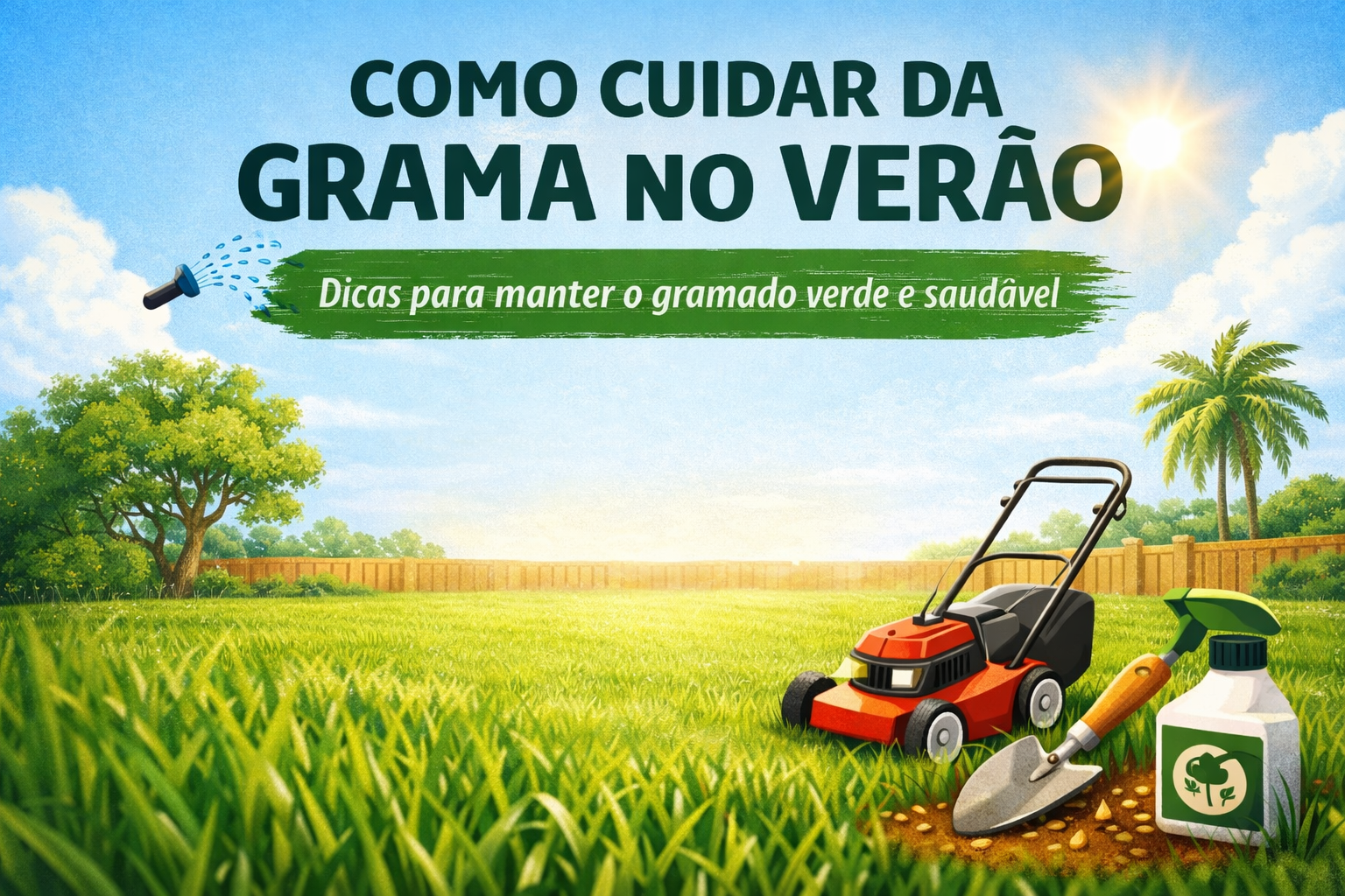 Como cuidar da sua grama no verão: guia prático para manter o gramado verde e forte